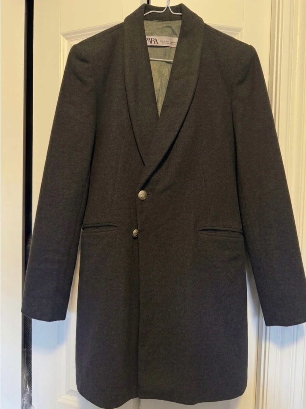 Zara Dark Charcoal Wool Coat